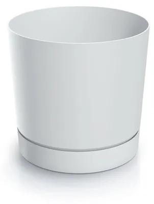 Produktbild von Tubo P 180 Runder Blumentopf mit Untersetzer | Weiß