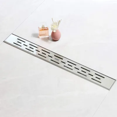 Duschablauf 60 cm, Edelstahl, mit Siphon und Haarsieb