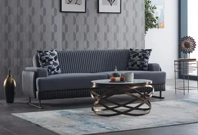 Produktbild von Luxus Couch Dreisitzer Sofa Design Lounge Sofas 3-Sitzer  Couchen Polster Grau
