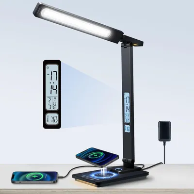 Produktbild von Verstellbare LED Schreibtischlampe mit USB-Ladefunktion - Energiesparend