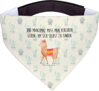 Produktbild von Mr. & Mrs. Panda Hund Halstuch Alpaka Stolz - Kaktus Grün - Geschenk, Hunde-Halstuch, Tuch, Hunde, Lama