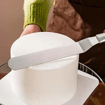 Produktbild von 2 Stück rostfreie Stahl-Eckpaletten für Tortenheber - 20 cm und 15 cm - Backen, Dekorieren und Teilen von Torten mit Schabern - 100 mm und 150 mm