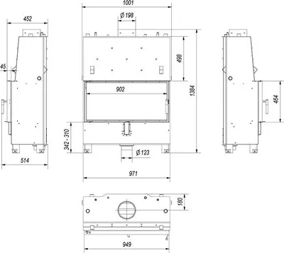 Produktbild von Wasserführender Kamineinsatz KRATKI LUCY 20 kW Ø 200 mit Türfeder