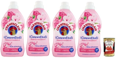 Produktbild von Chante Clair, i Concentrati Ammorbidente Peonia e Magnolia, Weichspüler mit Pfingstrose und Magnolien 4x 1140ml lang anhaltender Duft 57 Wäschen Waschmittel & Itlaian Gourmet polpa 400g