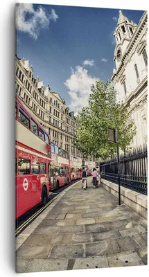 Produktbild von Bild auf Leinwand - Leinwandbild - Architektur London Stadt - 55x100cm - Wand Bild - Wanddeko - Leinwanddruck - Bilder - Kunstdruck - Wanddekoration - Leinwand bilder - Wandkunst - PA55x100-2405