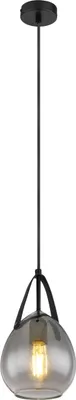 Produktbild von Globo Lighting Hängeleuchte Metall schwarz matt, Glas, Kabel Textil Schwarz, Höhe kürzbar, ø: 150mm, H: 1200mm, exkl. 1x E27 60W 230V