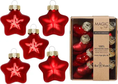 Produktbild von Christbaumschmuck Sterne 4cm Glas 8 Stück - Classic Chianti