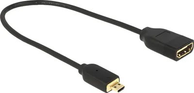 Produktbild von DELOCK HDMI Kabel Ethernet A ->micro D Bu/St 0.20m 3D 4K