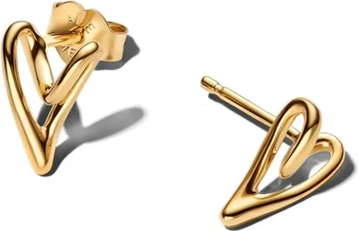 Image de Boucles d'oreilles PANDORA Cœurs dorées 264393C00