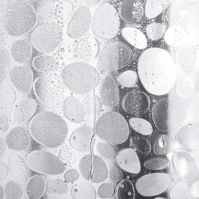 Produktbild von Wasserdichter Duschvorhang mit 12 Haken – Weißes Kieselsteinmuster – 180 x 200 cm