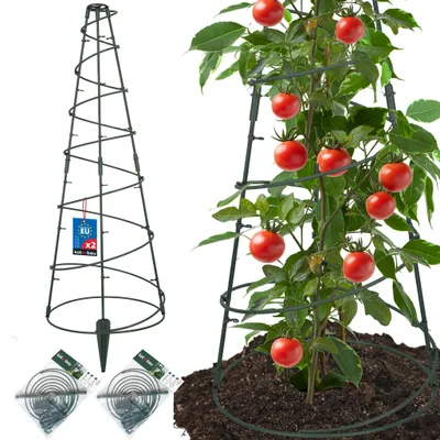 Obrázok produktu pre KOTARBAU® Sada 2 ks modulárnej opory ⌀35 cm, kužeľovitá, výška 90 cm, mreža pre popínavé rastliny a zeleninu, opora pre paradajky, plastová opora pre rastliny