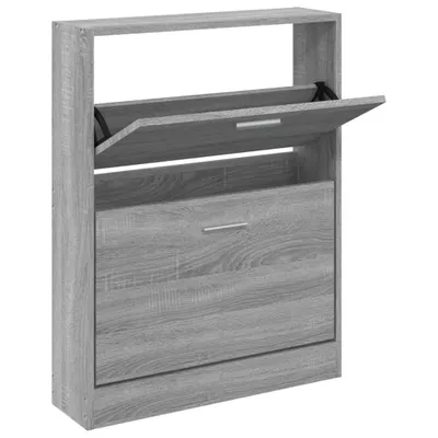 Obrázok produktu pre vidaXL Skriňa na topánky Grey Sonoma 59x17x81 cm Drevo Materiál