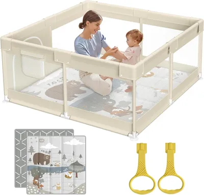 Produktbild von Baby-Spielpark – Spielzaun – Spielbox – Krabbelbox – Modulares und zusammenklappbares System