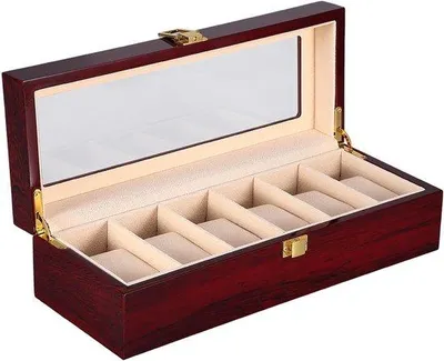 Productafbeelding van Famanu horlogebox met 6 vakken - voor horloges en sieraden