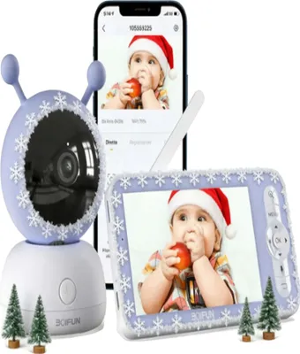 Obrázek produktu pro Dětská chůvička, HD 1080P, 5palcový displej, bezdrátová komunikace, 128 GB paměti, detekce pohybu