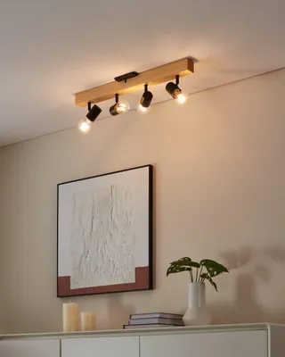 Obrázok produktu pre EGLO TOWNSHEND 3 Spot, Bodové osvetlenie železnice, E27, 4 žiaroviek, 220 - 240 V, Čierna, Hnedá
