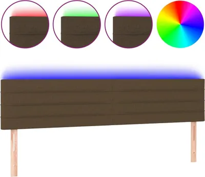 Obrázek produktu pro vidaXL LED čelo postele tmavě hnědé 200x5x78/88 cm Látka