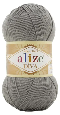 Produktbild von Alize Diva 87 Garn Grau-Braun 100g/350m seidig glänzend, weich