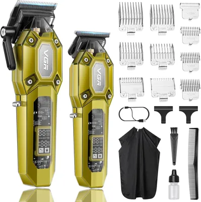 Produktbild von Haarschneider für Herren,Kabelloses Barber Set,Haarschneidemaschine Set mit10 Aufsteckkämmen,USB Wiederaufladbarer Profi Haarschneider mit LED-Anzeige