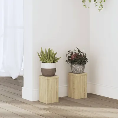 Produktbild von "WINTER SALE"Pflanzenständer/Blumenständer - Blumenregal - 2er set - modernes Design - für Wohnzimmer/Balkon - Sonoma-Eiche 10x10x18cm Holzwerkstoff NEU195562 - Pflanztische