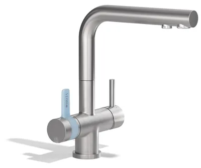 Produktbild von BRITA 3-Wege Küchenarmatur Edelstahl eckig P1000 Filter Wasserhahn gefiltert