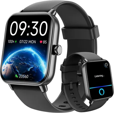 Smartwatch Damen Herren mit Telefonfunktion, Fitnessuhr , Alexa Built-in, Sportuhr mit 100 Sportmodi, Herzfrequenz Schlafmonitor SpO2 für Android iOS