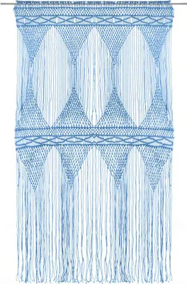Produktbild von vidaXL Makramee Vorhang Blau 140x240 cm Baumwolle