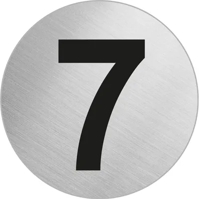 Produktbild von Türnummer Zimmernummer aus Edelstahl "7" Ø 60 mm selbstklebend