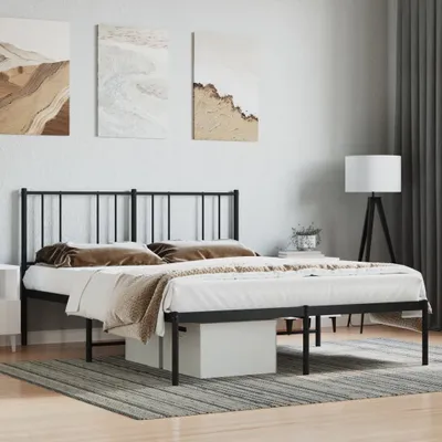 Immagine prodotto di Maison Exclusive - Letto con testiera in metallo nero 150x200 cm