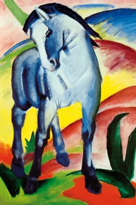 Zdjęcie produktu dla Obraz drukowany Franz Marc - Niebieski koń I, 1911 (120 x 80 cm)