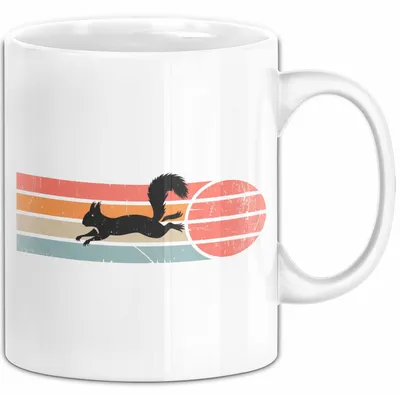 Produktbild von Eichhörnchen Tierliebhaber Retro Tasse Geschenk Lustige Geschenkidee Spruch (Weiß)