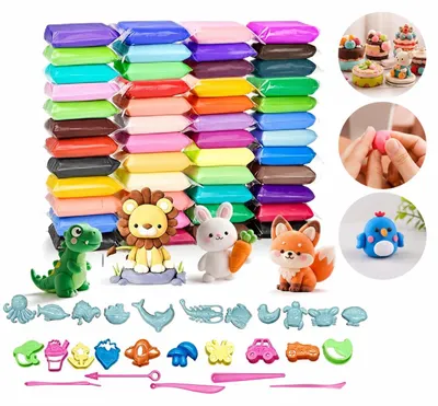 Produktbild von Kindermodellierung Knetset - 48 Farben Lufttrocknende Knete für Kinder von 3-12 Jahren