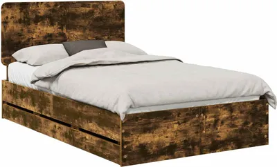 Zdjęcie produktu dla vidaXL Rama łóżka z dębu wędzonego 135 x 190 cm Drewno inżynieryjne