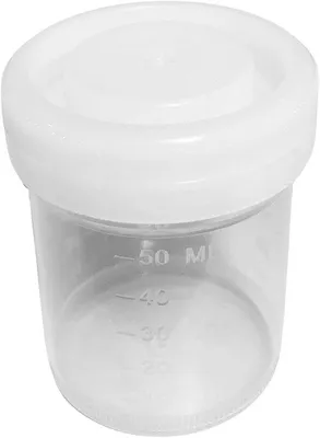 Productafbeelding van Plastic potjes 60ml - set van 50 - met witte schroefdoppen - ideaal voor opslag