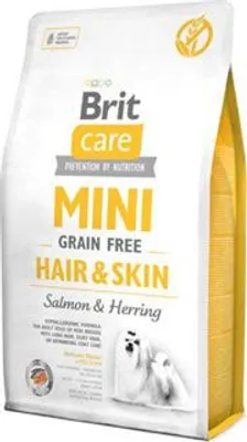 Obrázok produktu pre Brit Care Mini Grain Free Hair & Skin Salmon & Herring, Dospelý, Extra malý (<4 kg), Sleď, Losos, 2 kg