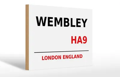 Produktbild von Holzschild London 30x20cm England Wembley HA9