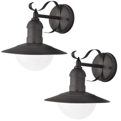 Produktbild von 2xRabalux Oslo Gartenwandleuchte für die Fassade schwarz E27 max. 60 W IP43 230 V