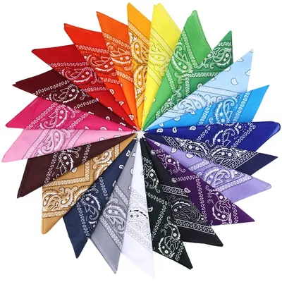 Imagen del producto de Conjunto de pañuelos tipo bandana, 23 unidades, 54x54 cm, algodón, estampado paisley, para verano y uso diario