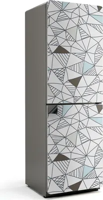 Produktbild von Abstraktes geometrisches Muster – Magnetische Kühlschrank Abdeckung – Dekorfolie magnetisch Küche – Kühlschrank Magnet Deko – selbstklebende Magnettafel – Magnetfolie für Kühlschranktür – 60x180 cm