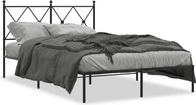 Obrázok produktu pre vidaXL Posteľný rošt s čelom kovový čierny 120x200 cm