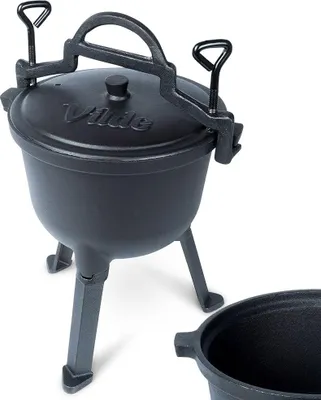 Zdjęcie produktu dla Garnek żeliwny z pokrywką - 4L, na otwarty ogień