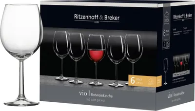 Zdjęcie produktu dla Kieliszki do czerwonego wina Ritzenhoff i Breker Vio gładkie 430 ml 6s