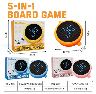 Produktbild von Brain Teasers 5in1 LED-Konsole – Lehrspielzeug – 5 smarte Spiele in 1 Taschencomputer blau