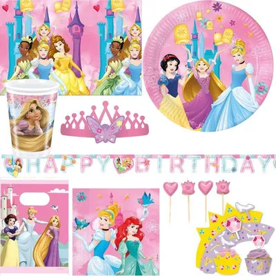 Produktbild von XXL Rapunzel Kindergeburtstag  Partyset Geburtstag Deko Party Disney Princess Prinzessin