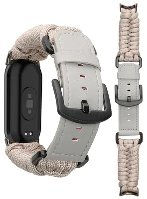 Produktbild von kwmobile Ersatzarmband geflochten kompatibel mit Xiaomi Mi Band 10 / Mi Band 9 / 8 Armband - Fitnesstracker Sportarmband aus Kunstleder mit