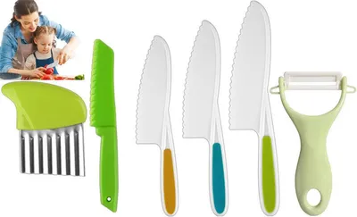 Produktbild von Kindermesserset – 6-teilig – Kindermesser – Kochen mit Kindern – Kinderfreundliche Messer – Messerset für Kinder – Messersets – Kinderbackmesser