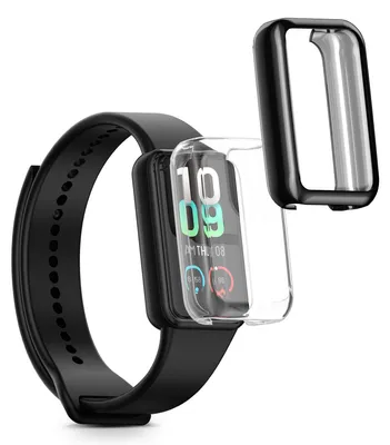 Produktbild von kwmobile 2x Silikon Hülle für Amazfit Band 7 Schutzhülle - Fullbody Display Cover Set aus Silikon - Transparent Schwarz