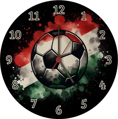 Produktbild von Fußball Ungarn Flagge Wanduhr aus MDF