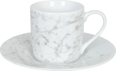 Produktbild von Könitz Espressotasse mit Untertasse Silver Splash, Kaffeetasse, Espressobecher, Porzellan, 85 ml, 11 5 053 2629