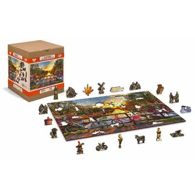 Produktbild von WOODEN CITY Holzpuzzle Räder in Amsterdam 2in1, 300 Teile ECO